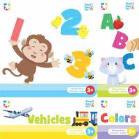 Smart Baby Set: Number, Alphabet,Colors, and Vehicles