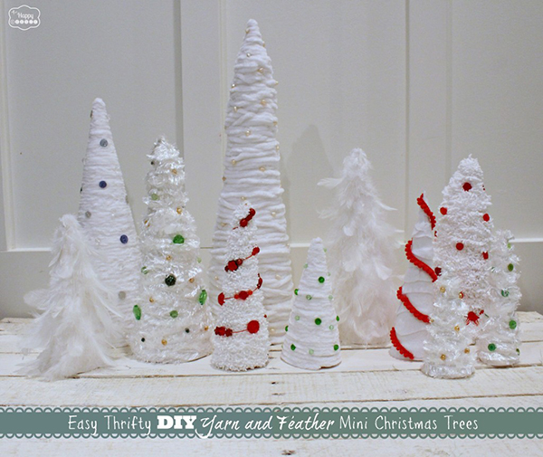 Easy-Thrifty-DIY-Yarn-and-Feather-Mini-Christmas-Trees-1024x862