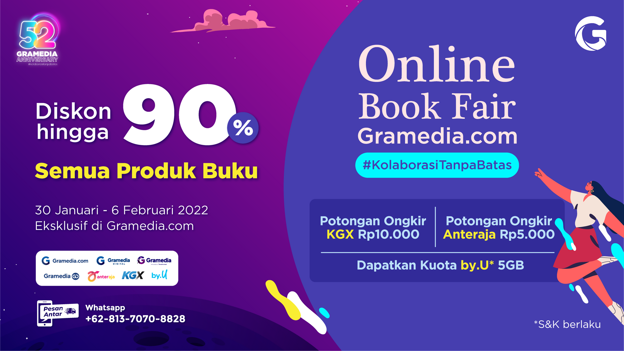 Traktiran Ulang Tahun Gramedia, Semua Buku Diskon hingga 90% di Online Book Fair!