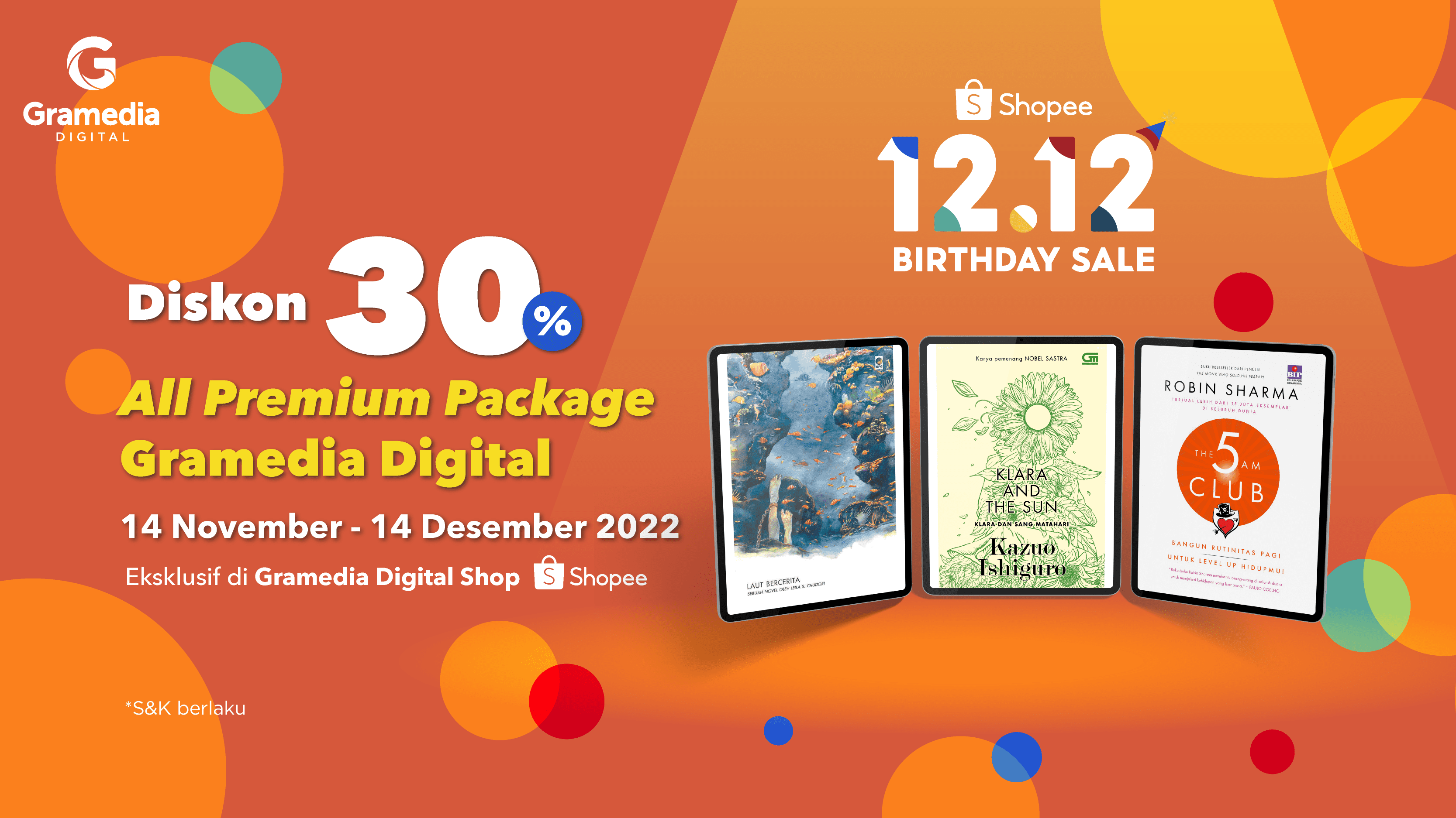 Gramedia Digital All Premium Package Diskon 30% Spesial 12.12 Shopee Birthday Sale!