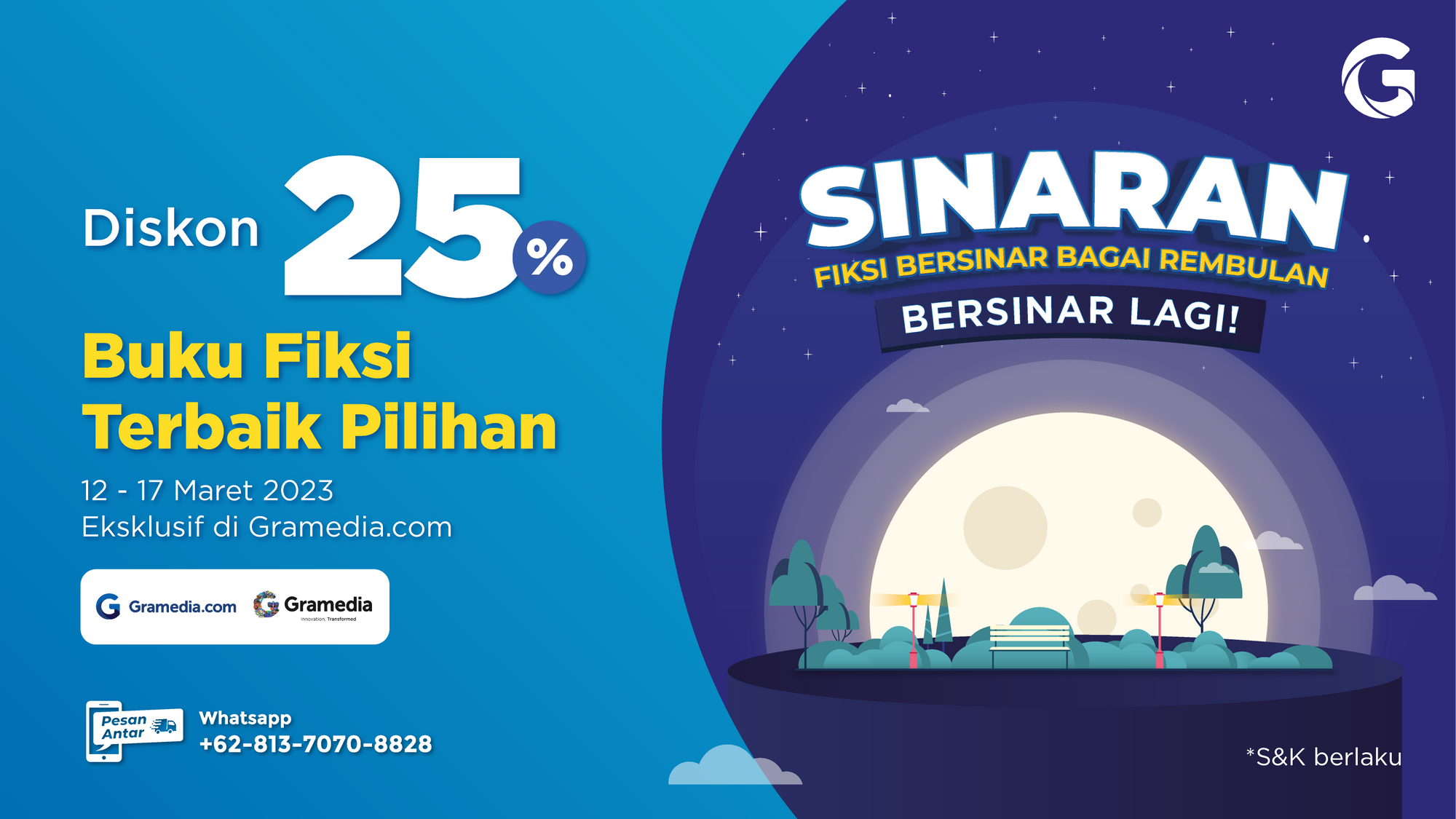 Promo SINARAN Kembali Lagi, Diskon 25% untuk SEMUA Buku Fiksi!