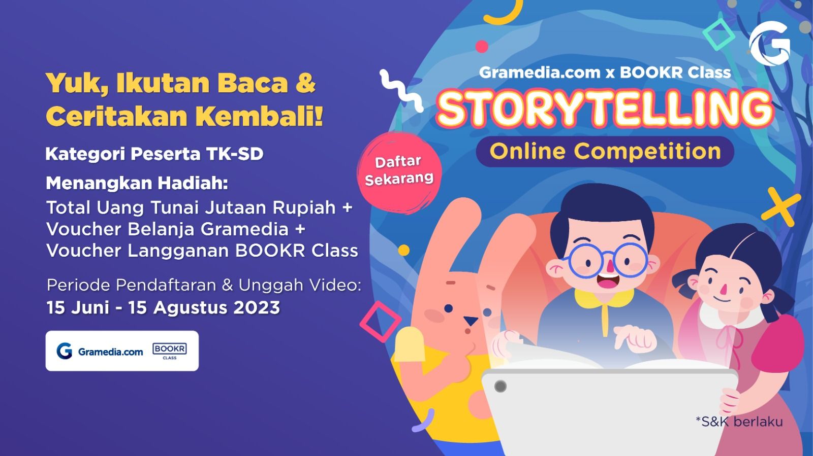 Ikuti Lomba Storytelling Online Competition Gramedia.com x BOOKR Class!