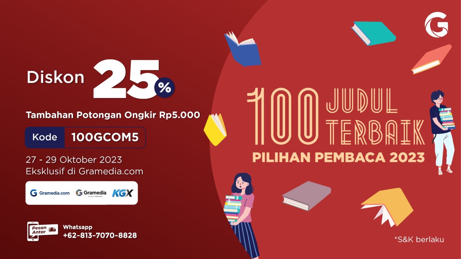 Gramedia Hadirkan 100 Judul Terbaik Pilihan Pembaca 2023, Spesial Diskon 25%!