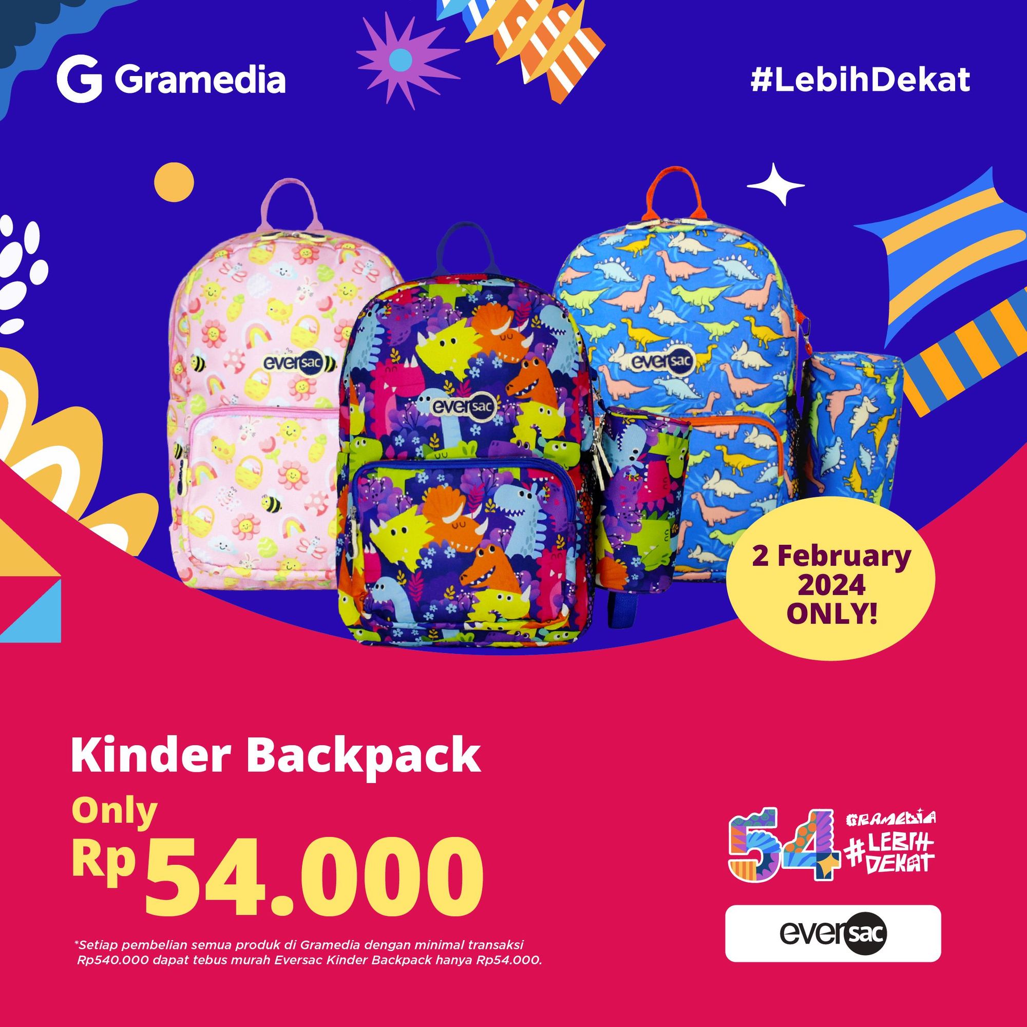 Diskon Kinder Backpack, Only Rp54K