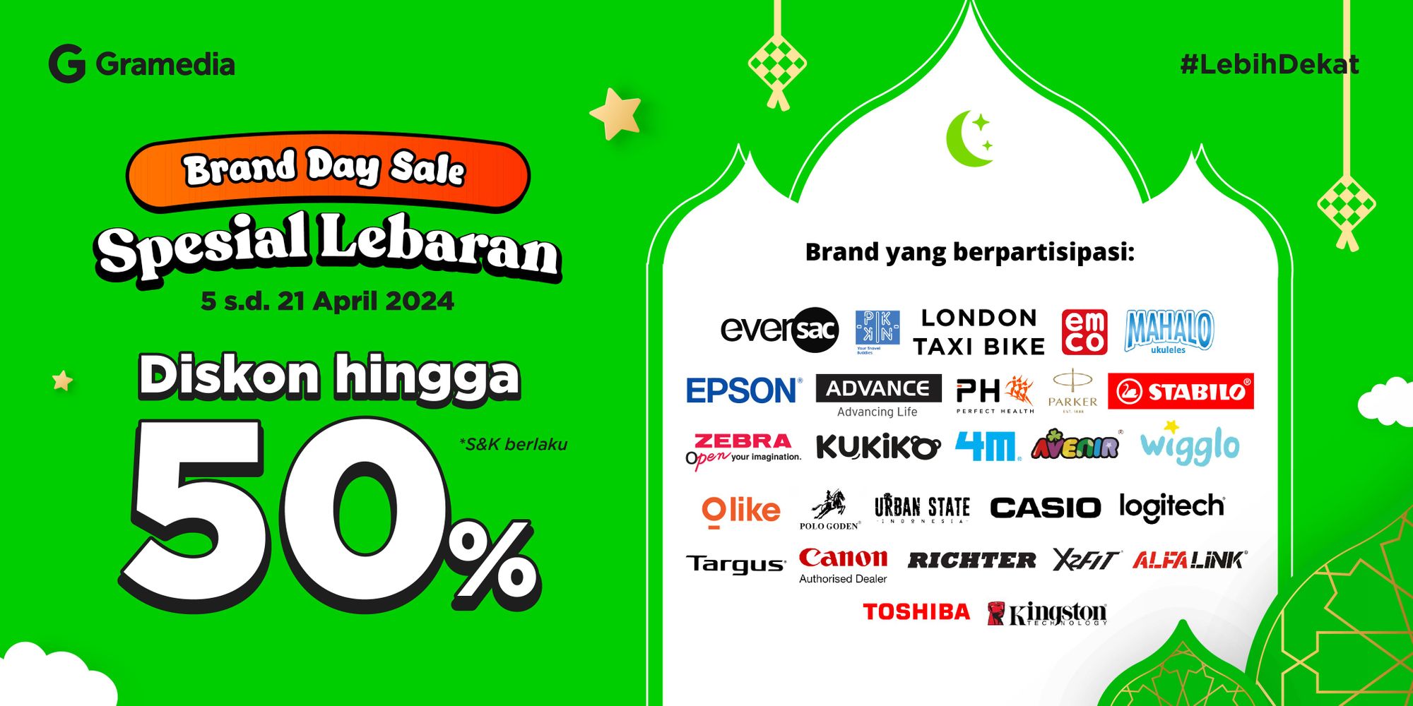 Brand Day Sale Gramedia: Kesempatan Terbatas, Produk Non-book Diskon 50%!