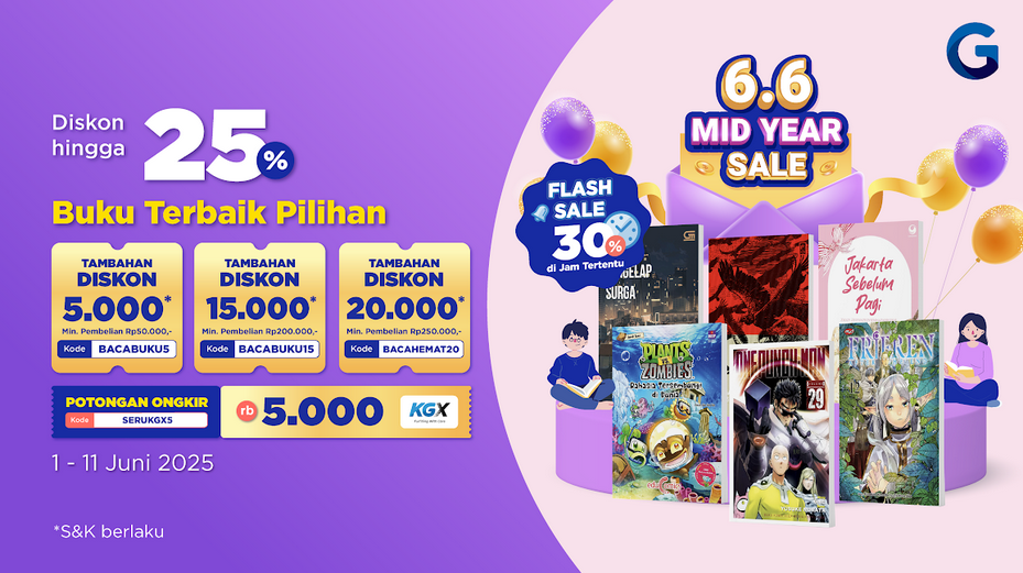 Banjir Diskon! Temukan Buku Favoritmu di Promo 6.6 Mid Year Sale Gramedia