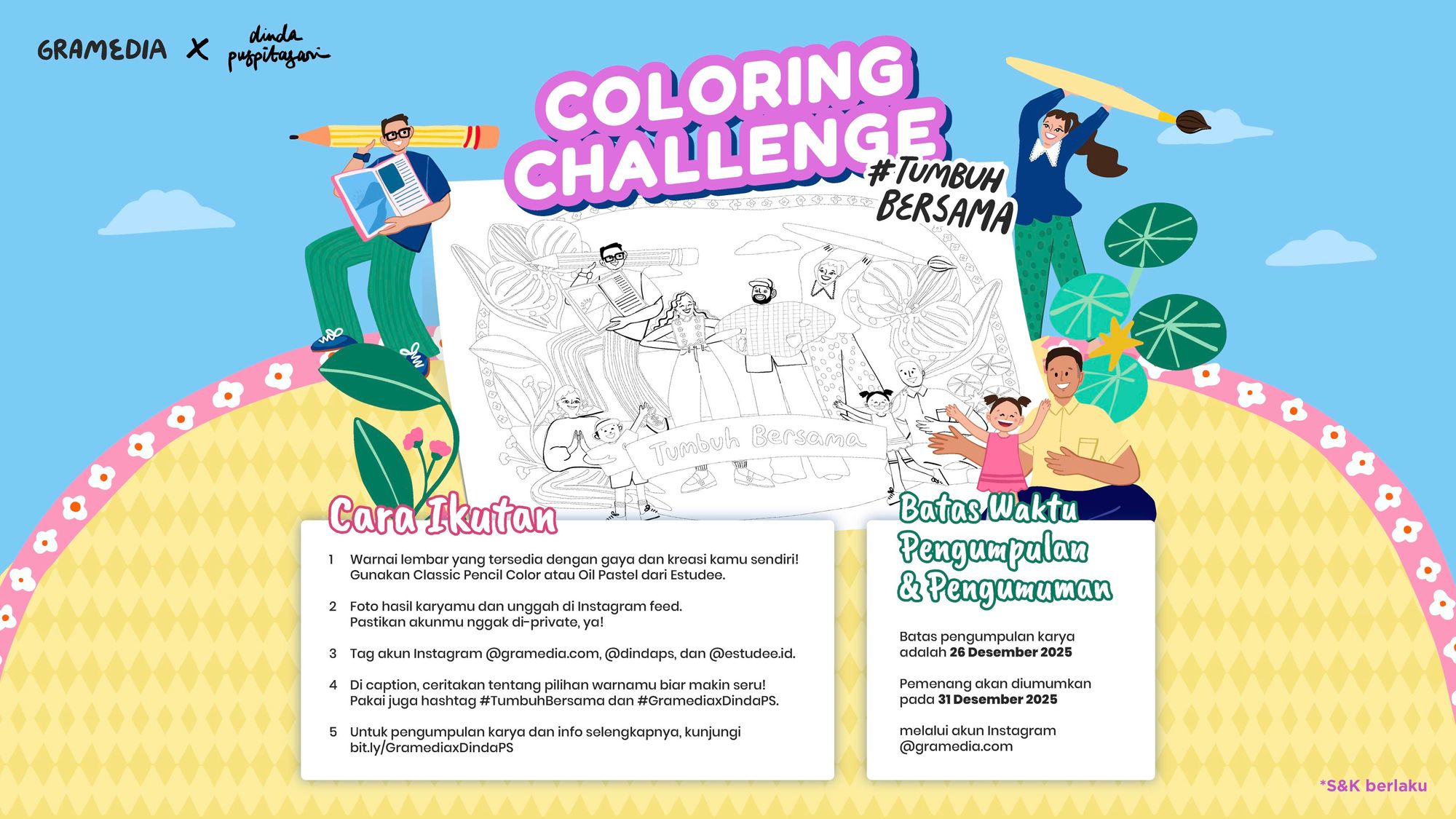 Rayakan Kreativitas Lewat Coloring Challenge #TumbuhBersama dari Gramedia x Dinda Puspitasari. Sudah Siap Ikut Tantangannya?