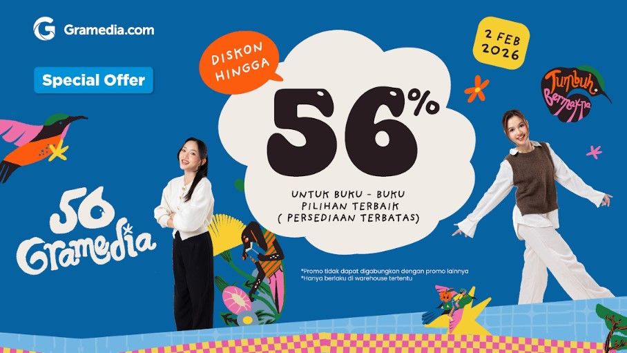 Spoiler Alert! Bocoran Kejutan Diskon 56% di Anniversary Gramedia Ke-56