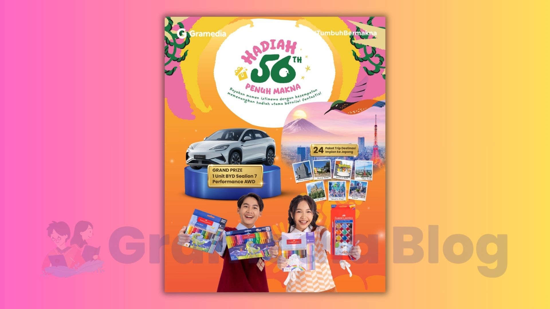 Menang Mobil & Trip ke Jepang? Yuk, Ikutan Undian "Hadiah 56 Tahun Penuh Makna" Gramedia!
