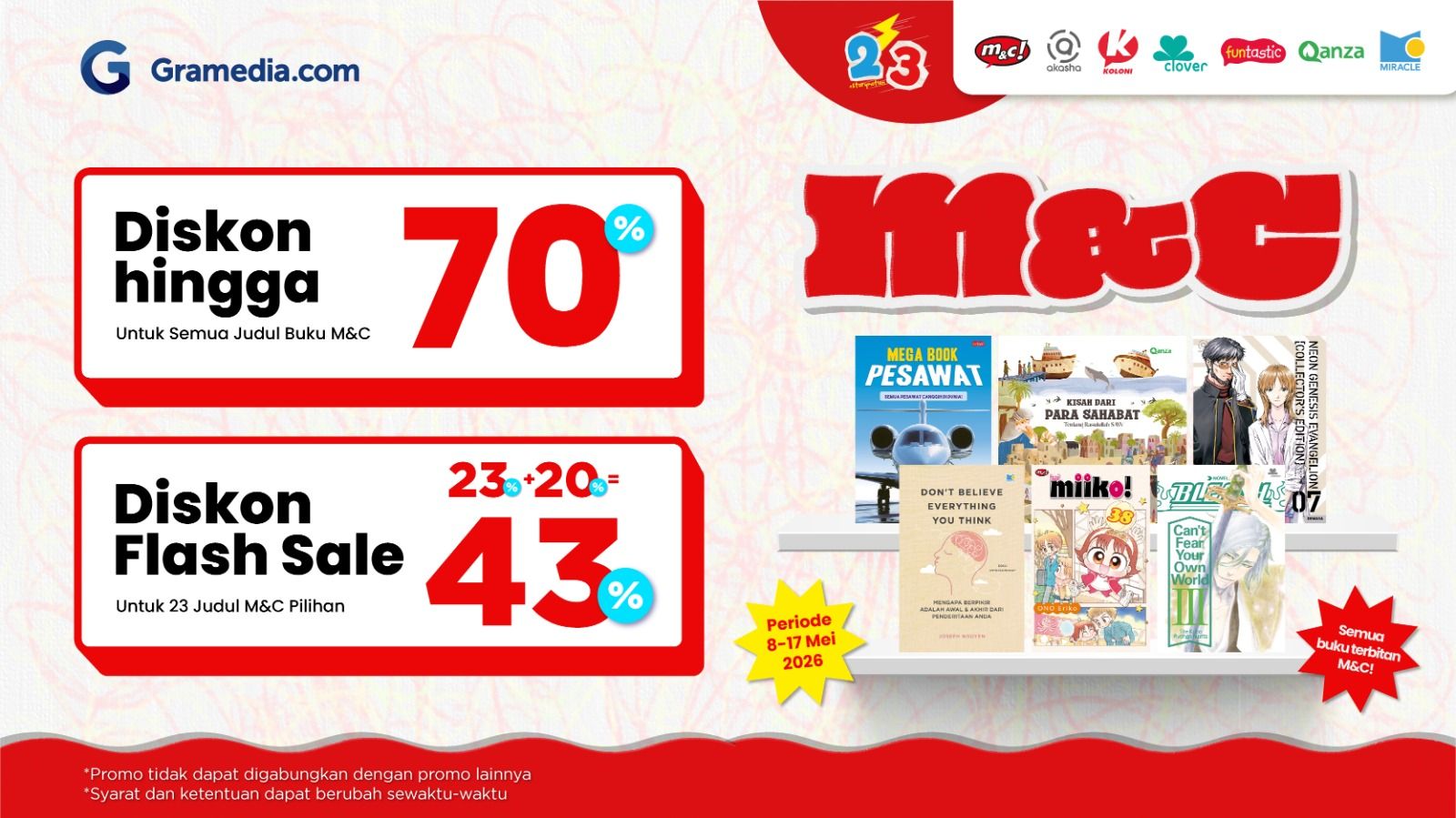 23 Tahun m&c! : Saatnya Wujudkan Wishlist Bukumu dengan Diskon hingga 70%!