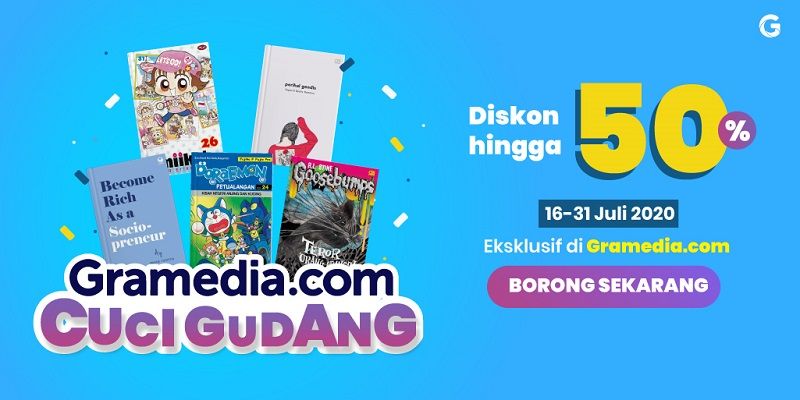 Cuci Gudang Gramedia.com, Diskon Heboh hingga 50%!