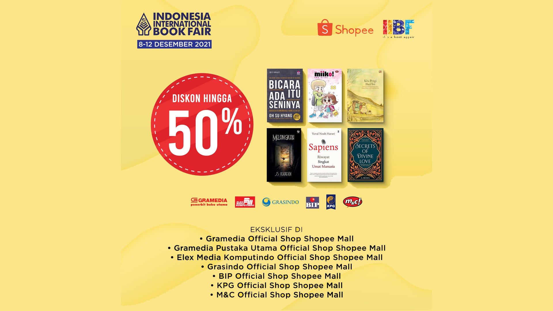 Gramedia Hadirkan 24 Penulis dan Diskon Spesial Hingga 50% di Indonesia International Book Fair 2021